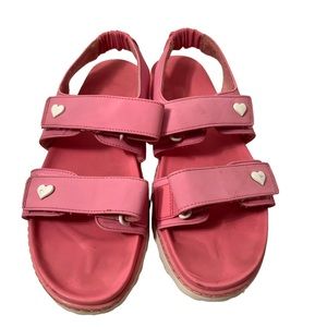 Stoney Clover Lane Women’s Pink Sandals With White Hearts Size 9
